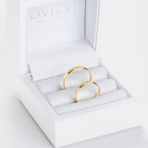 Obrączki ślubne: złote, półokrągłe, 3 mm